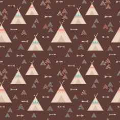 Cute trible geometric seamless pattern in cartoon style N4