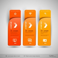 Vector tabs as design elements for business layouts N56