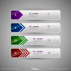 Vector tabs as design elements for business layouts N59