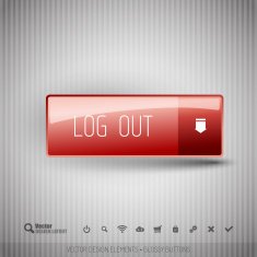 Modern button with icons set N8