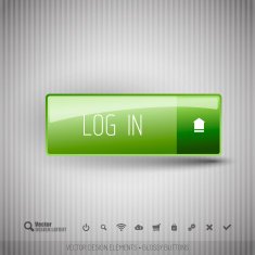 Modern button with icons set N9