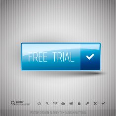 Modern button with FREE TRIAL icons set