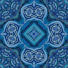 Dark Blue Indian Seamless Ornament