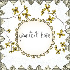 Frame with floral decoration Element for design