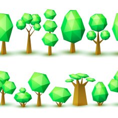 Tow seamless horizontal patterns with geometrical trees