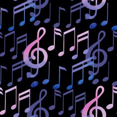 Watercolor musical notes pattern N3