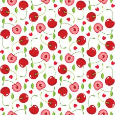 Cherries and hearts seamless pattern N2