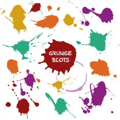 Blots color set Vetor design elements