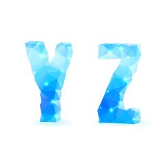 Blue polygonal font N7