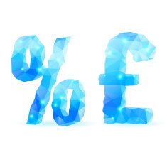 Blue polygonal font N11