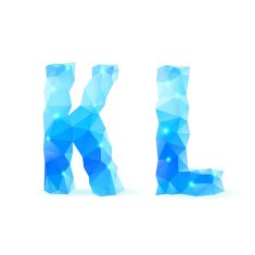 Blue polygonal font N15