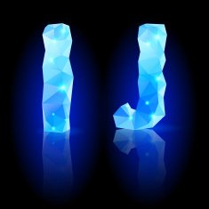 Blue polygonal font N22