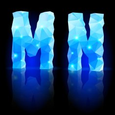 Blue polygonal font N24