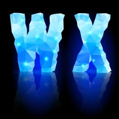 Blue polygonal font N27