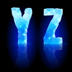 Blue polygonal font N28