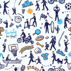 Physical Activity Seamless Pattern
