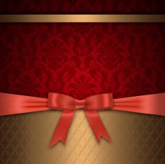 Decorative background with elegant red bow