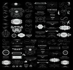Set of calligraphic elements for design N39
