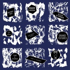 Abstract set of blobs splash labels N48