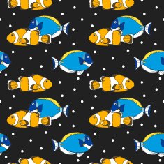 colorful hand drawn tropical fish seamless background N3