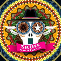 attractive Mexican skull gentleman cover design