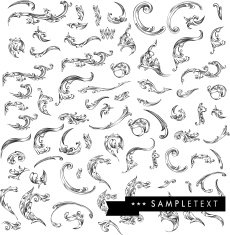 calligraphic floral design elements N59