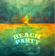 Polygonal seaside view sammer poster N13