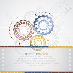 Abstract color gears vector graphic
