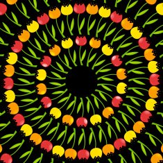 Floral Background with Tulips Vector Illustration N5