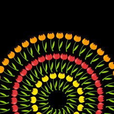Floral Background with Tulips Vector Illustration N6