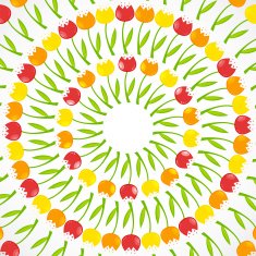 Floral Background with Tulips Vector Illustration N7