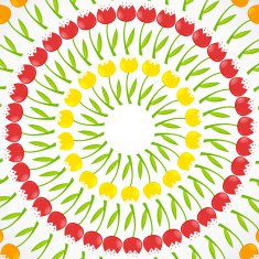 Floral Background with Tulips Vector Illustration N8