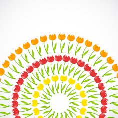 Floral Background with Tulips Vector Illustration N9