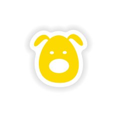icon sticker realistic design on paper dog