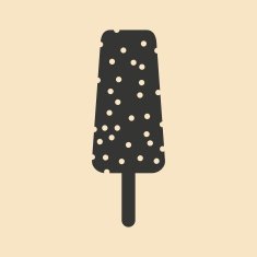 Flat in black and white mobile application chocolate ice cream