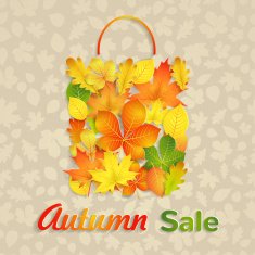 Sale bag of autumn leaves