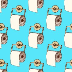 Sketch toilet paper in vintage style