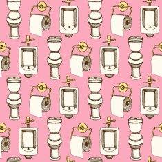 Sketch toilet set in vintage style