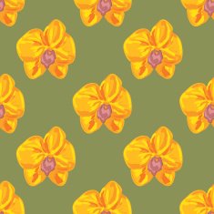 Seamless pattern with orchid flowers