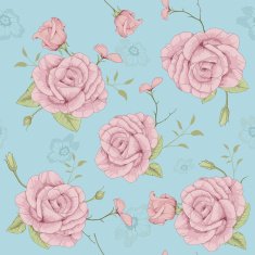 rose illustration seamless pattern