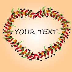 Valentines Day Floral Love Heart Vector