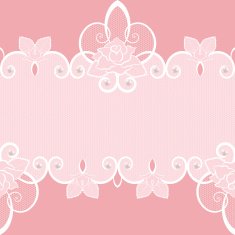Lace seamless pattern with pearls and roses