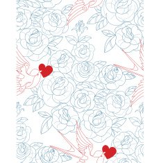 Old school tattoo seamless with tru love signs N3