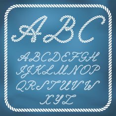 Nautical rope letters