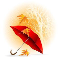 Umbrella and Rain Autumn Icon Minimalistic Style Vector N2
