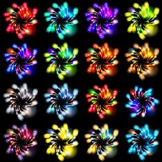 Festive patterned firework bursting in various shapes sparkling pictograms set N2