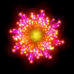 Festive patterned firework bursting in various shapes sparkling pictograms N8
