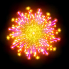 Festive patterned firework bursting in various shapes sparkling pictograms N9