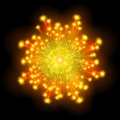 Festive patterned firework bursting in various shapes sparkling pictograms N10