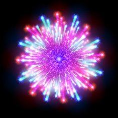 Festive patterned firework bursting in various shapes sparkling pictograms N12